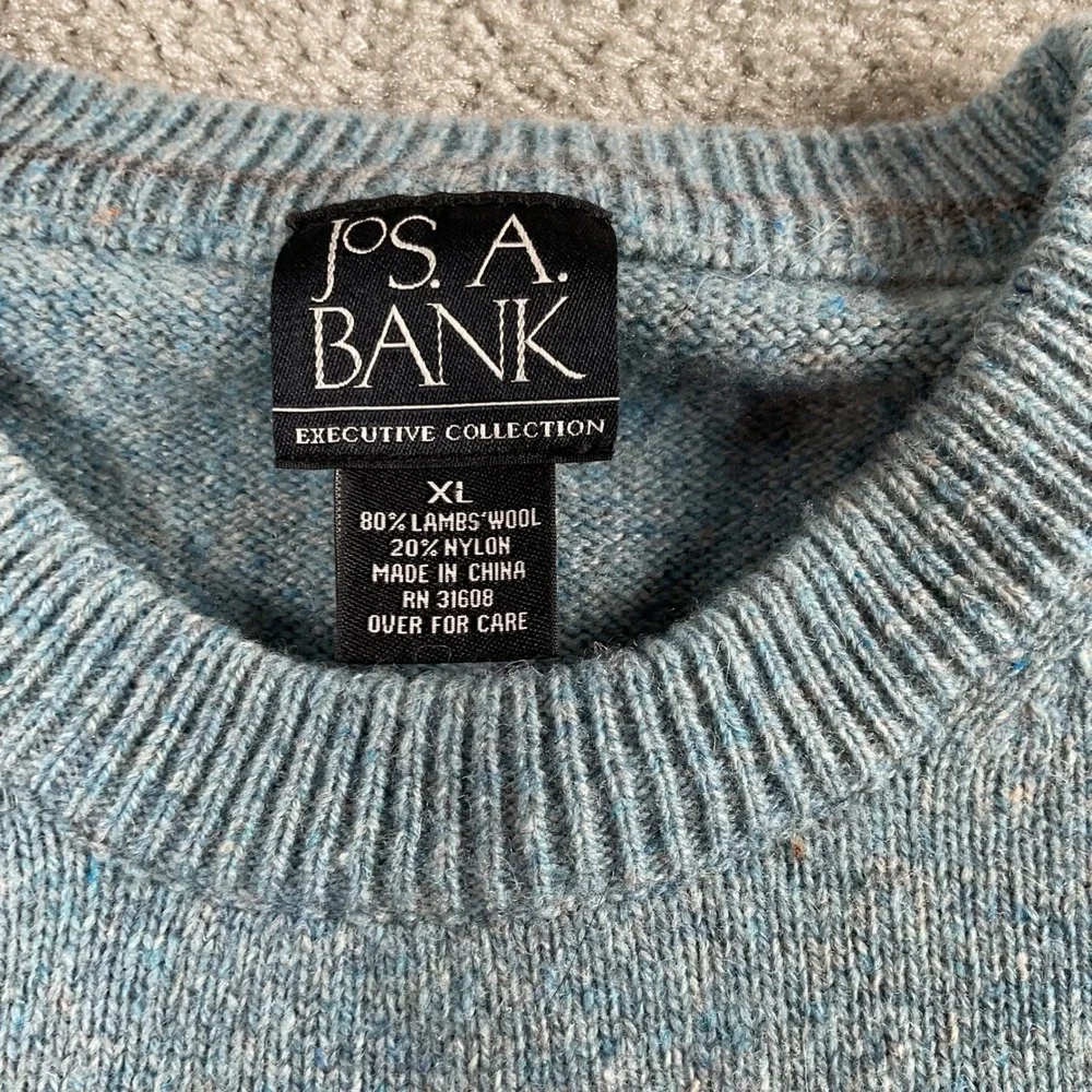 Jos. A. Bank Executive Collection Lambswool Blend Crew Neck Sweater Mens XL Blue